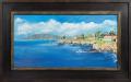Original 13 x 27 Oil Painting Edwayen Ocean Park Shell Beach California