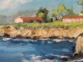 Original 13 x 27 Oil Painting Edwayen Ocean Park Shell Beach California